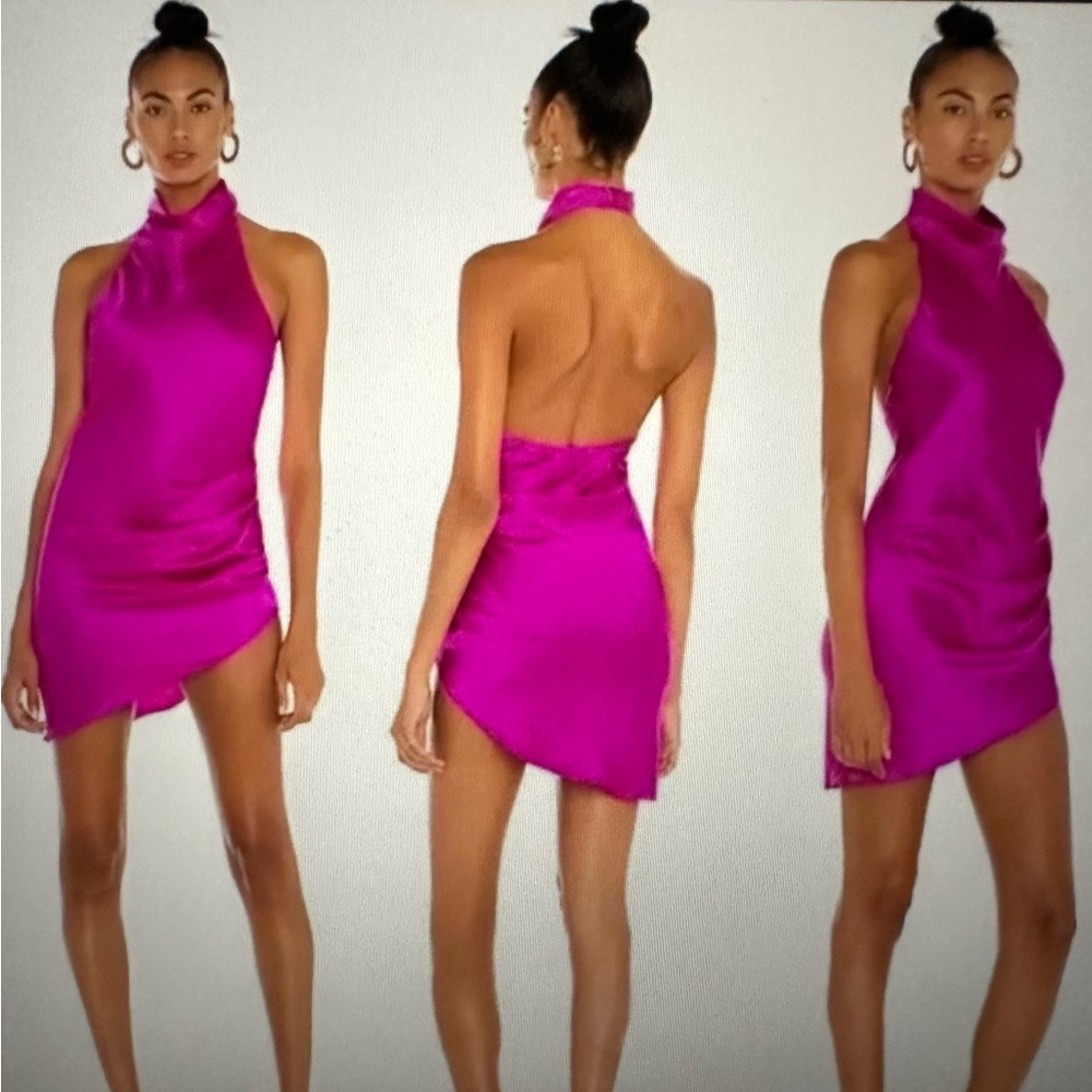 Amanda Uprichard Pink Halter Bodycon Dress